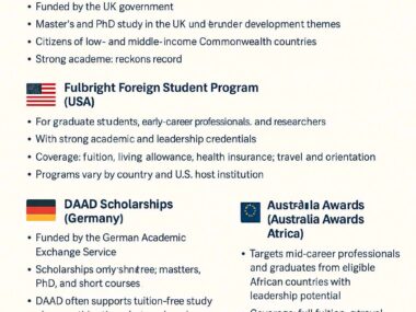Best Scholarships for African Students — 2025