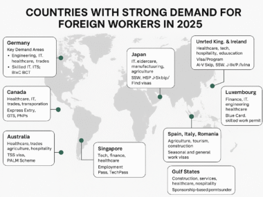 Countries with high demand for foreign workers